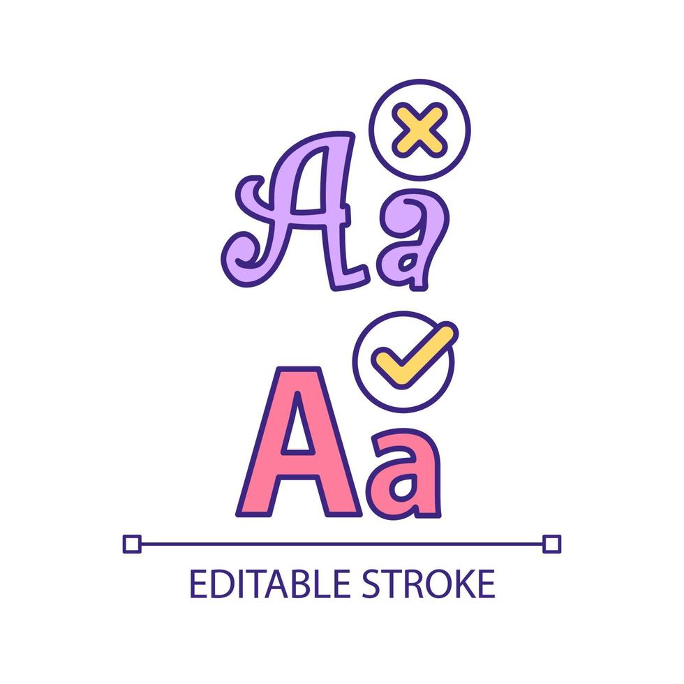 Prefer simple fonts RGB color icon vector