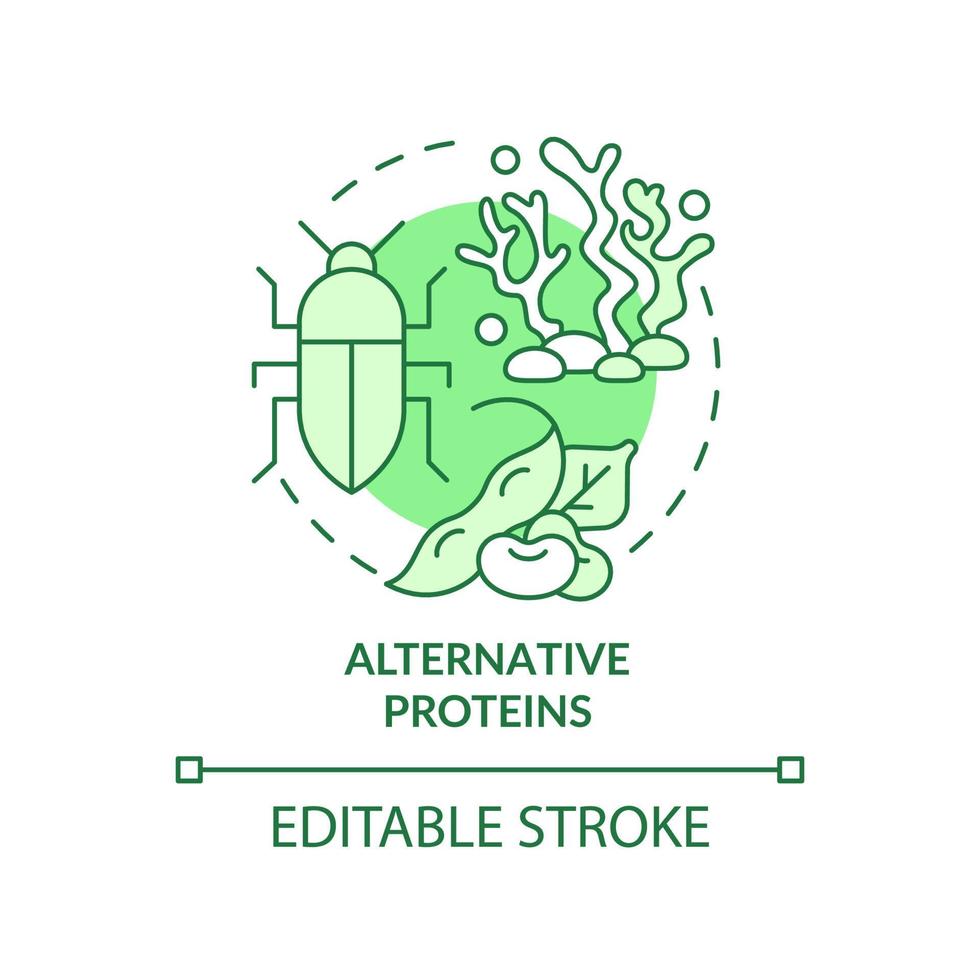 Alternative proteins green concept icon vector