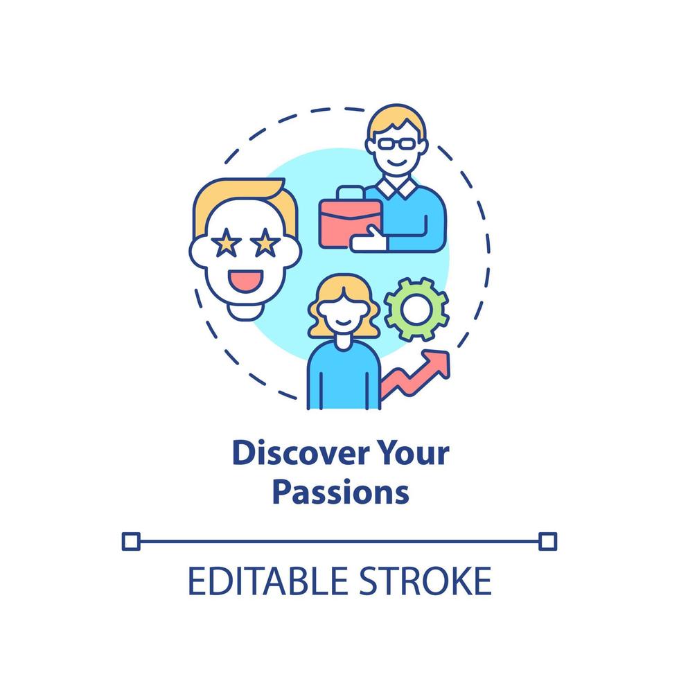Discover your passions concept icon vector