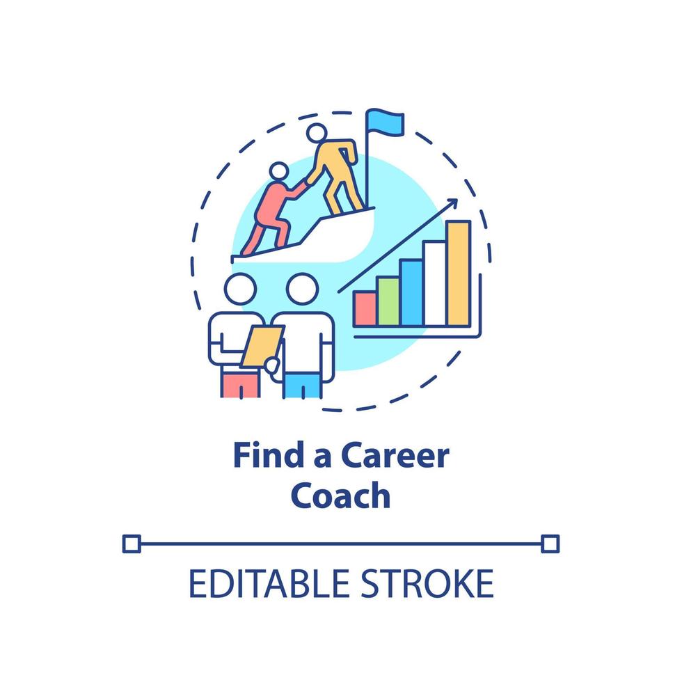 Find career coach concept icon vector