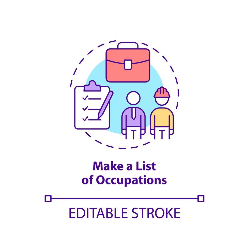Make list of occupations concept icon vector