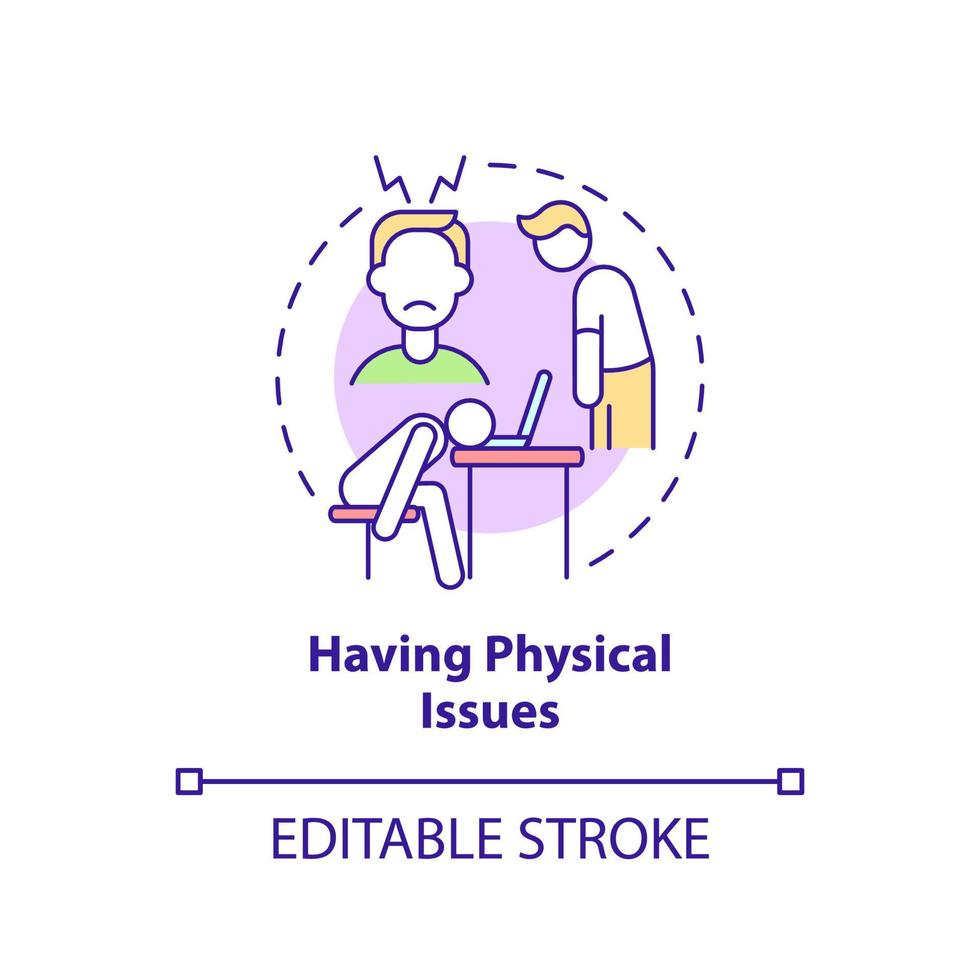 Having physical issues concept icon vector