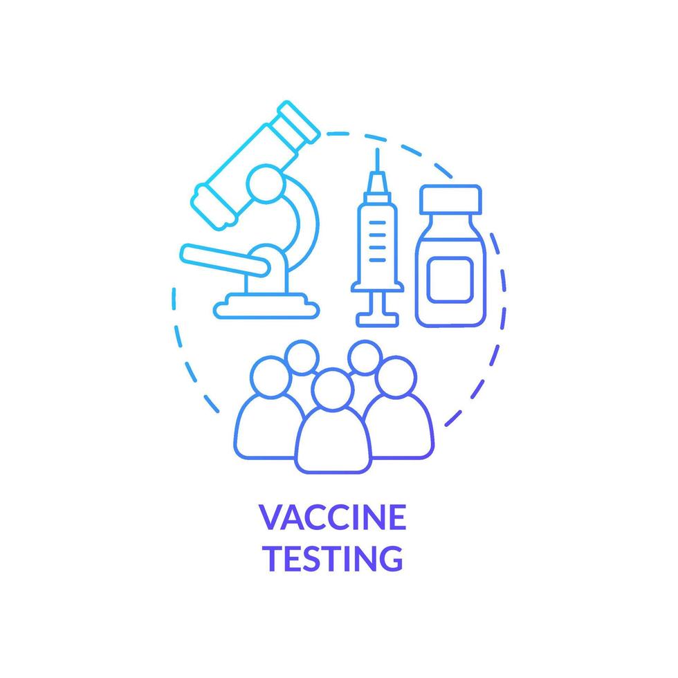 Vaccine testing blue gradient concept icon vector