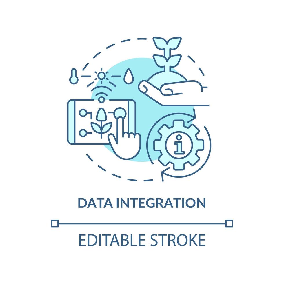 Data integration turquoise concept icon vector