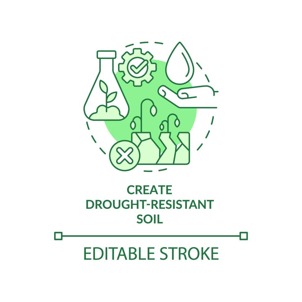 Create drought-resistant soil green concept icon vector