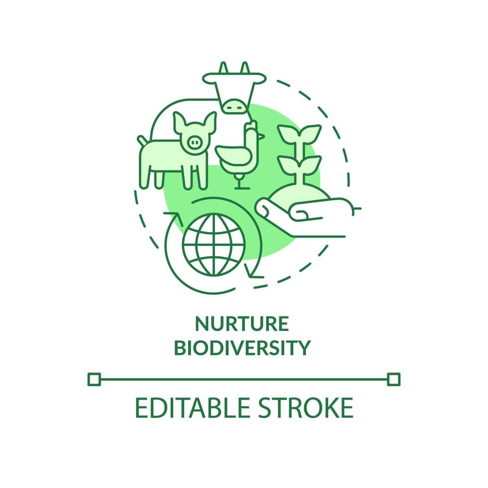 Nurture biodiversity green concept icon vector