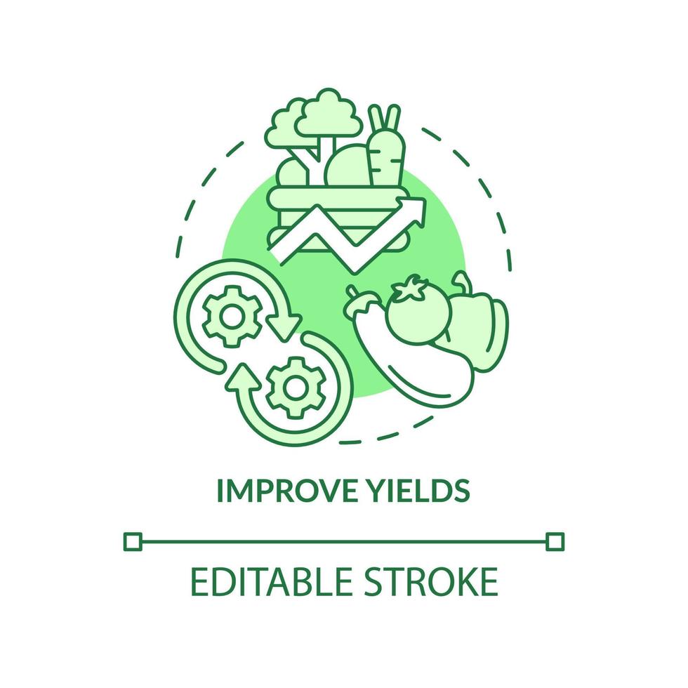 Improve yields green concept icon vector