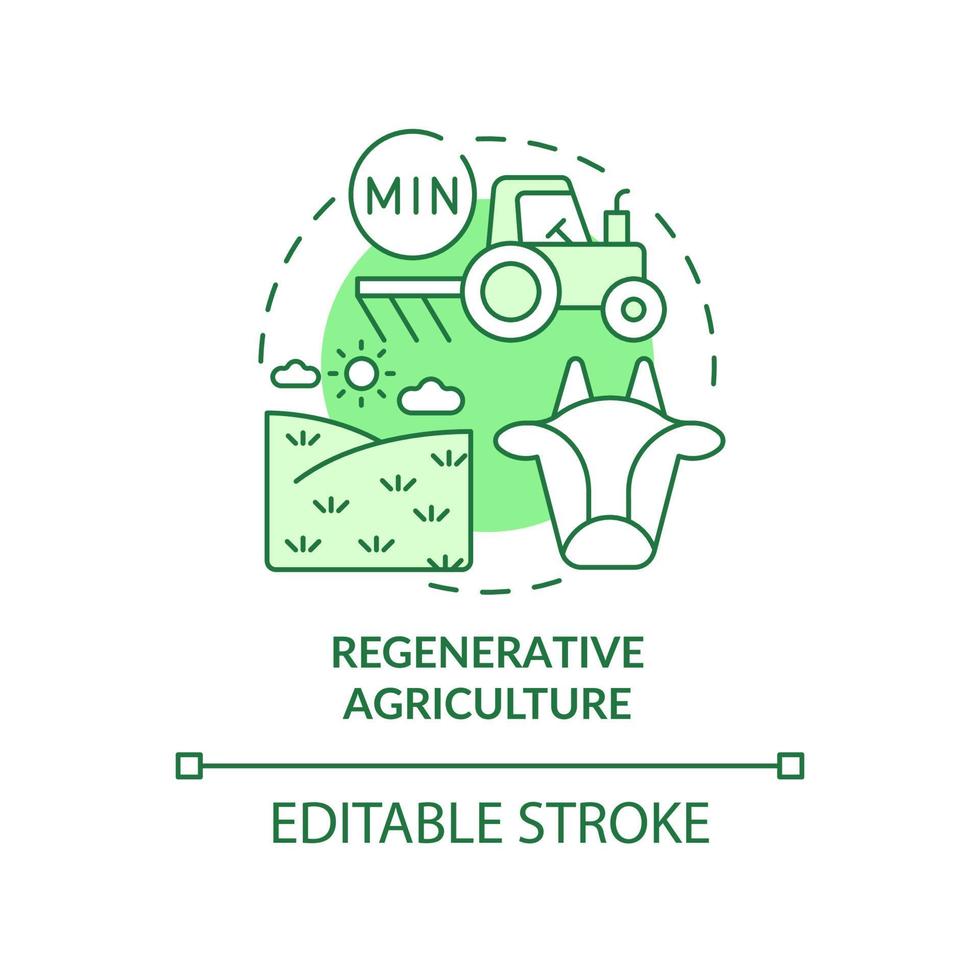 Regenerative agriculture green concept icon vector
