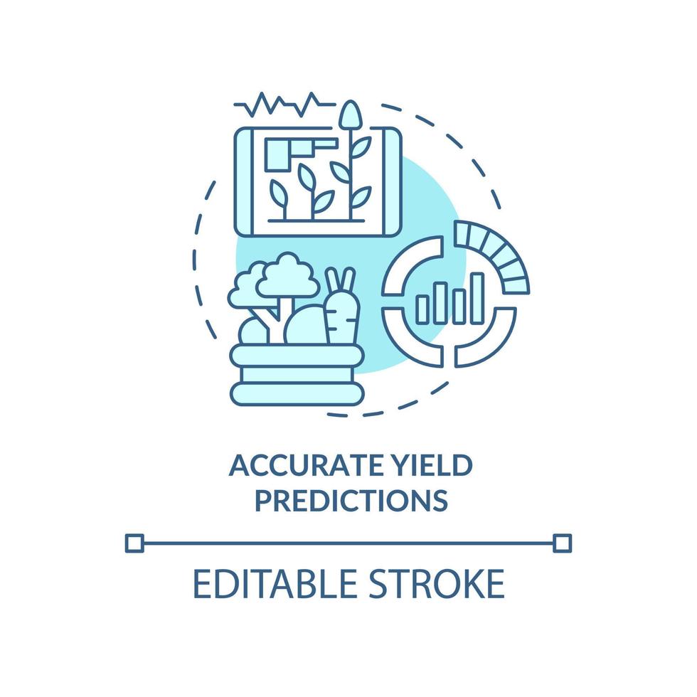 Accurate yield predictions turquoise concept icon vector