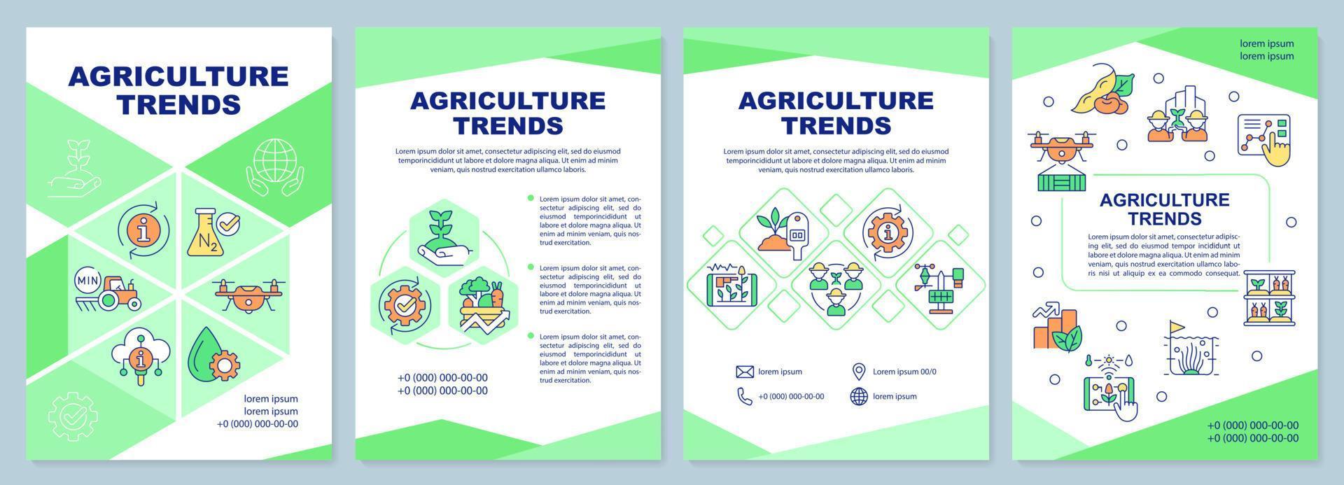 Agriculture trends green brochure template vector