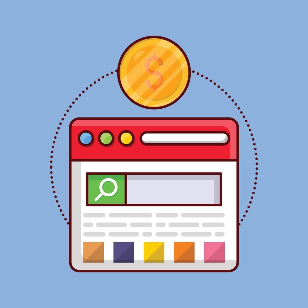 webpage vector illustration on a background.Premium quality symbols. vector icons for concept and graphic design.