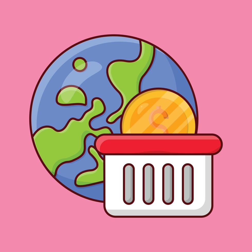 ilustración vectorial global sobre un fondo. símbolos de calidad premium. iconos vectoriales para concepto y diseño gráfico. vector