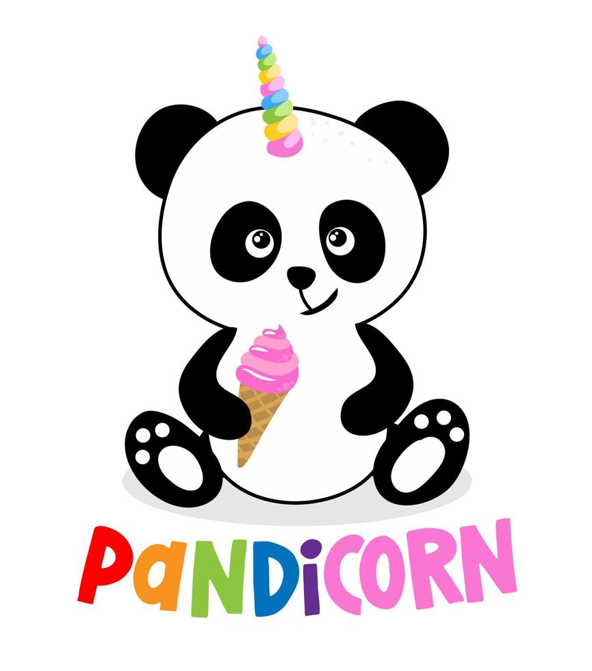 PandiCorn panda unicorn - funny hand drawn doodle. Cartoon background,  texture for bedsheets, pajamas. Adorable panda bear with long optimistic  quote. 7004561 Vector Art at Vecteezy