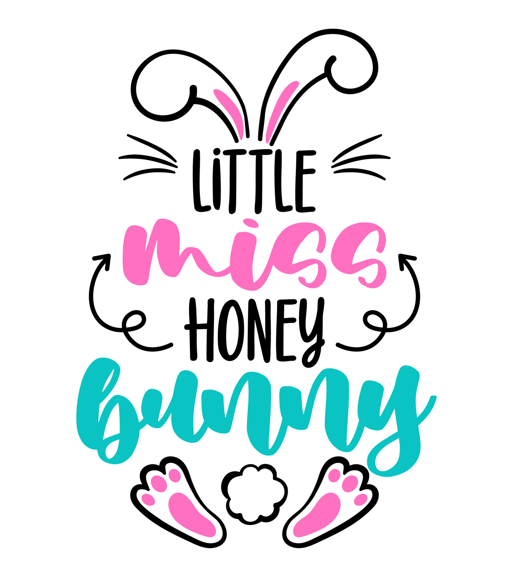 Little miss honey bunny - Cute Easter bunny design, funny hand drawn doodle, cartoon Easter rabbit. Good for Happy Easter clothes, poster or t-shirt textile graphic design. Hand drawn illustration. 7004564 Vector Little miss honey bunny - Cute Easter bunny design, funny hand drawn doodle, cartoon Easter rabbit. Good for Happy Easter clothes, poster or t-shirt textile graphic design. Hand drawn illustration. 7004564 Vector