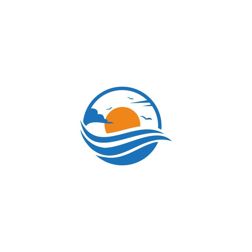 illustration logo sea water for image icon vector