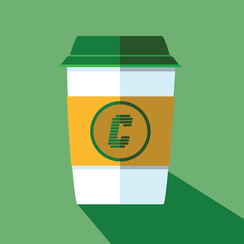 vector coffee cup with lid