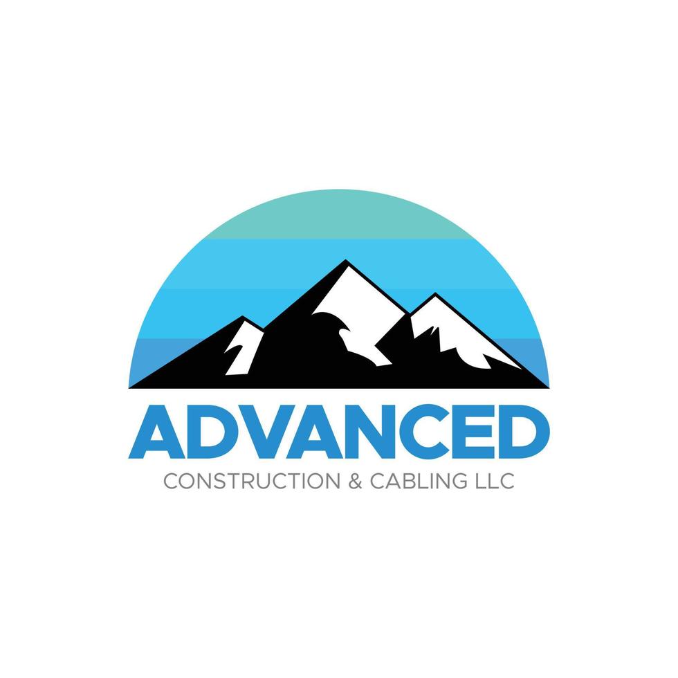 este logotipo utiliza la montaña nevada como icono principal apto para todo vector