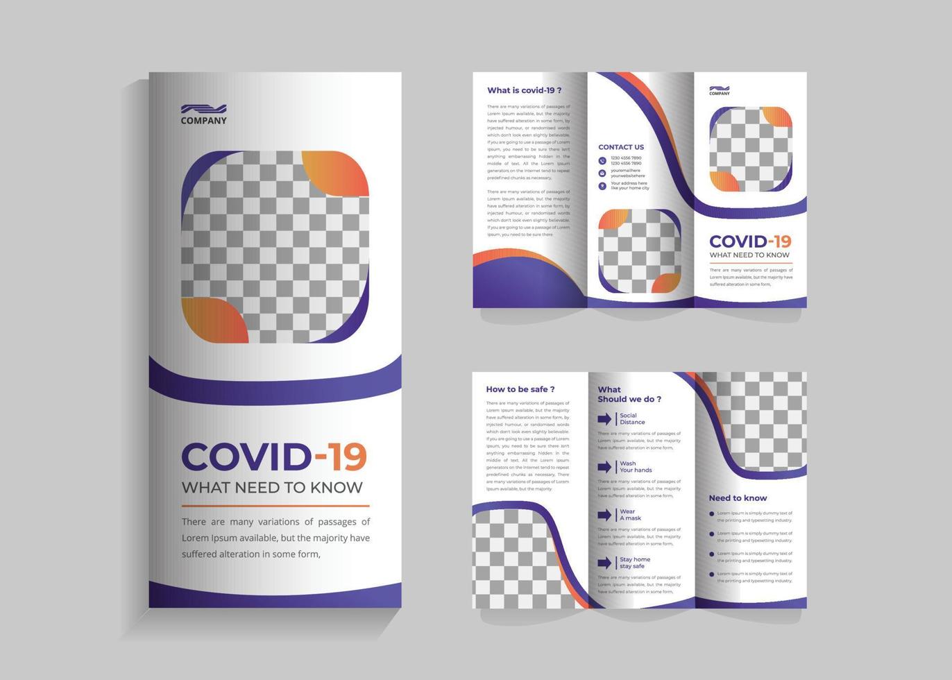 folleto comercial de salud covid 19 vector