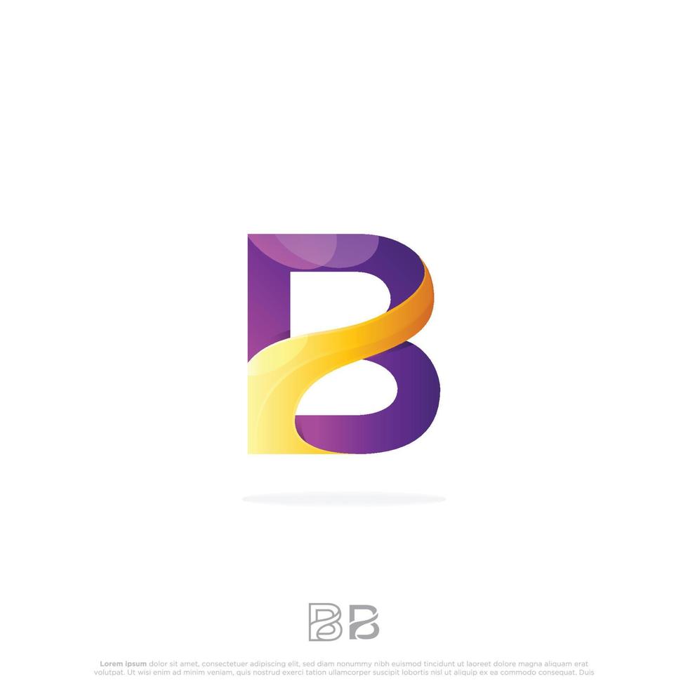 plantilla de diseño de logotipo abstracto letra b vector