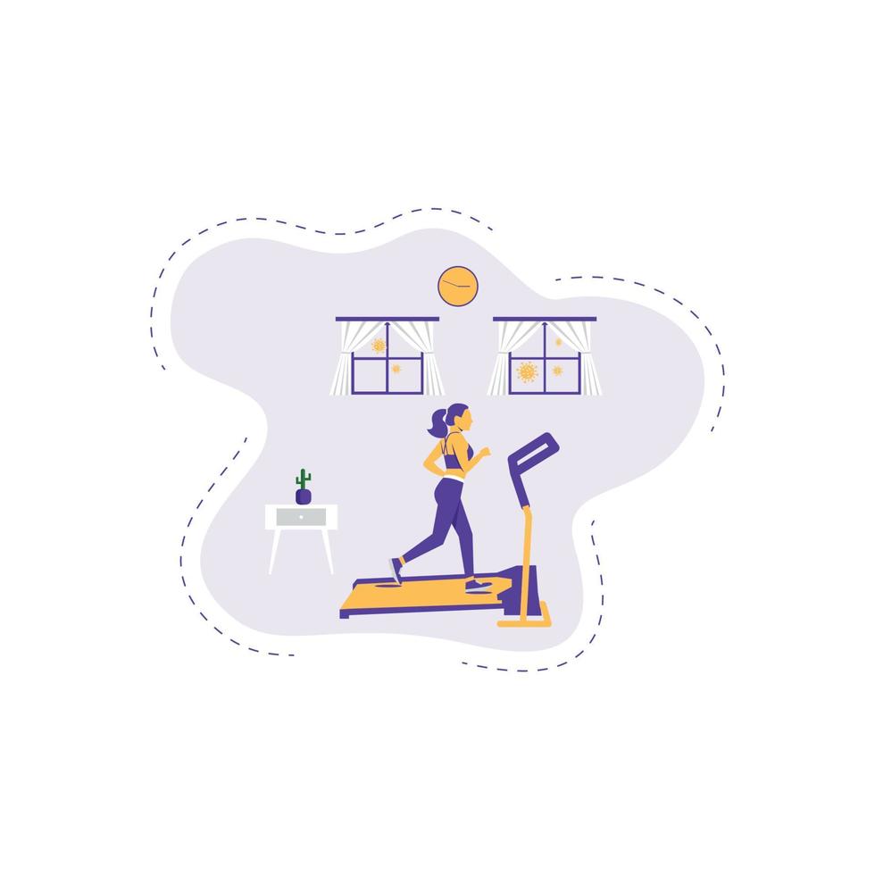 Women Running From Home vector