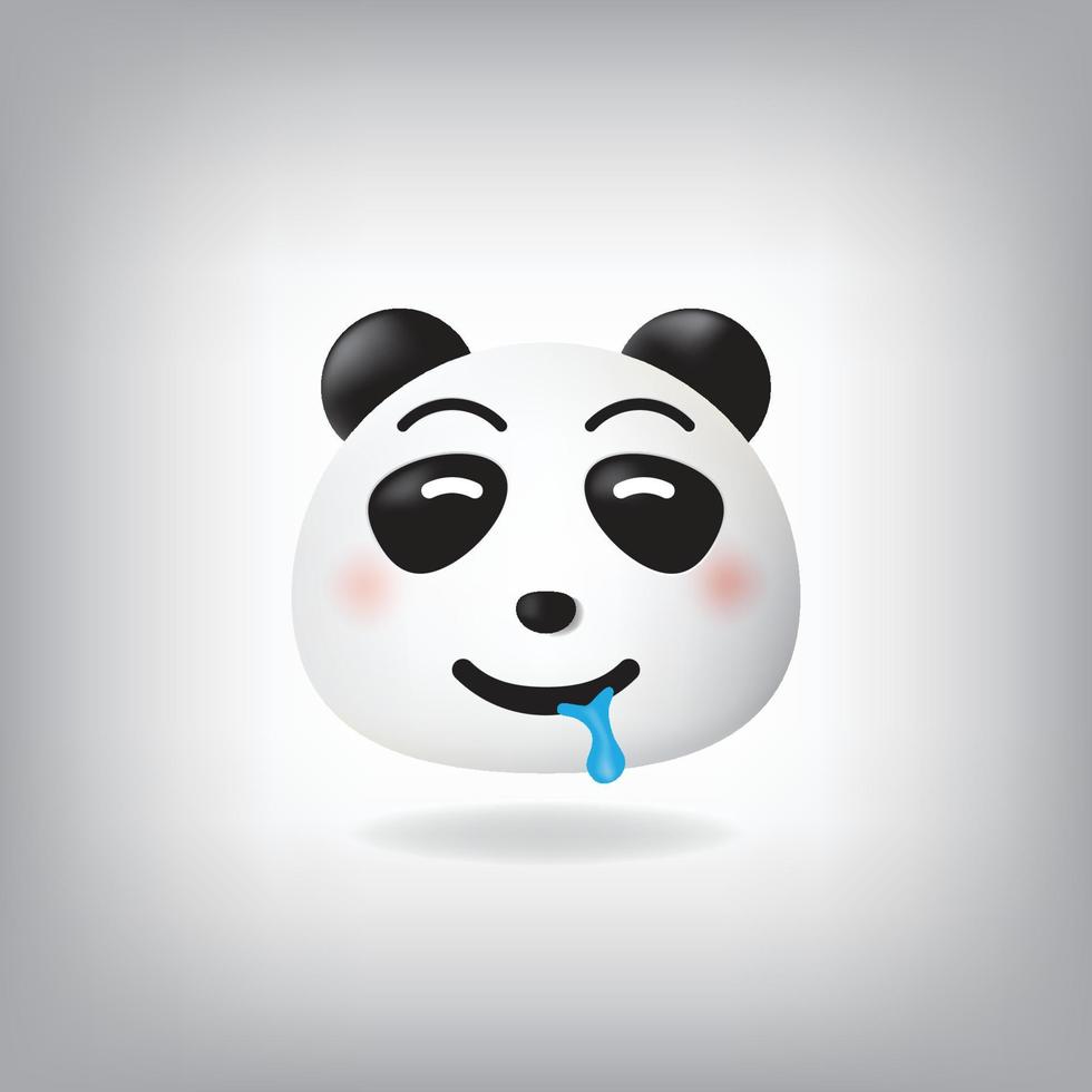 Emoticon de panda con cara babeante vector