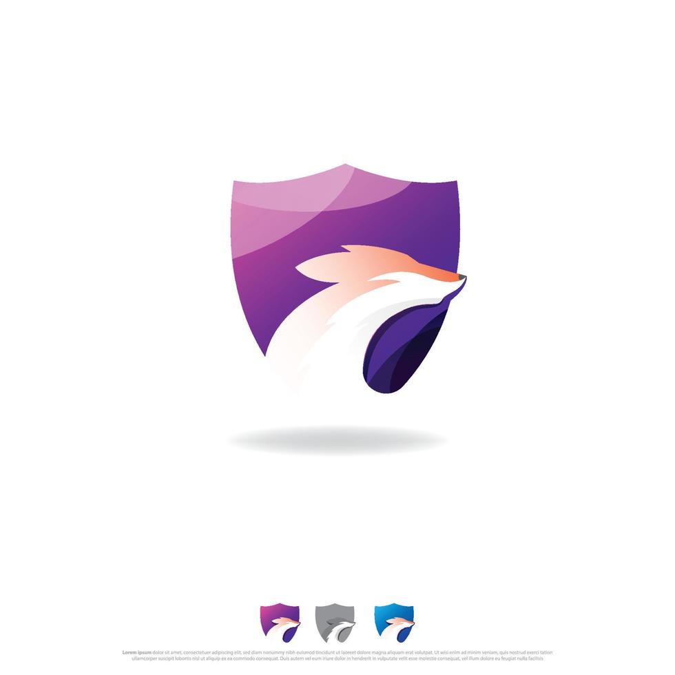 Shield Fox Logo Vector design