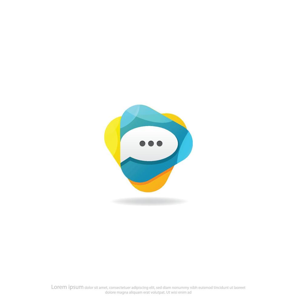 Play Chat Logo Design Vector