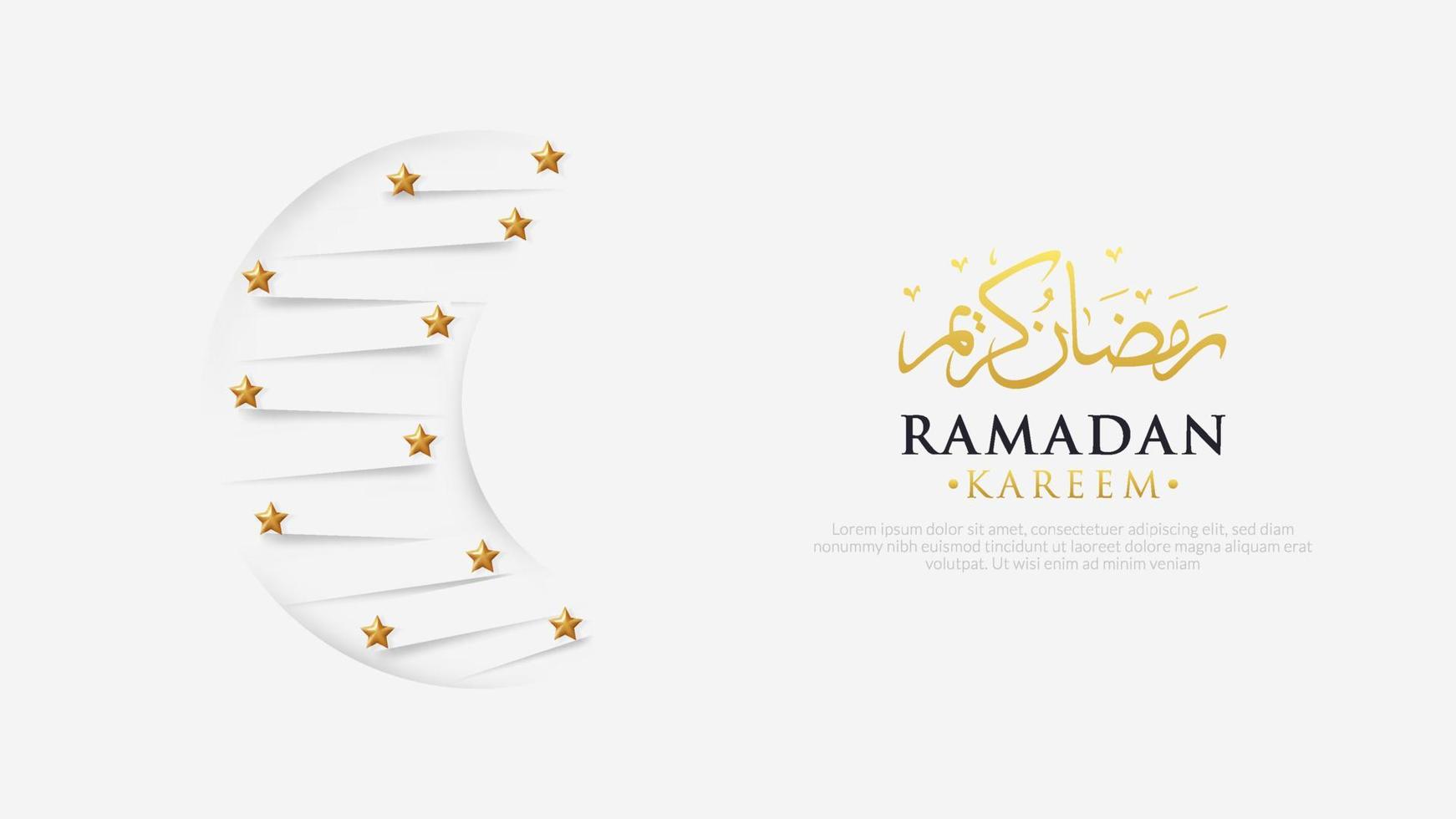 modern ramadan kareem with paper cut style vector