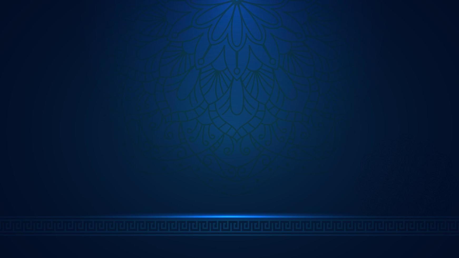 Blue light islamic arabesque background design template vector