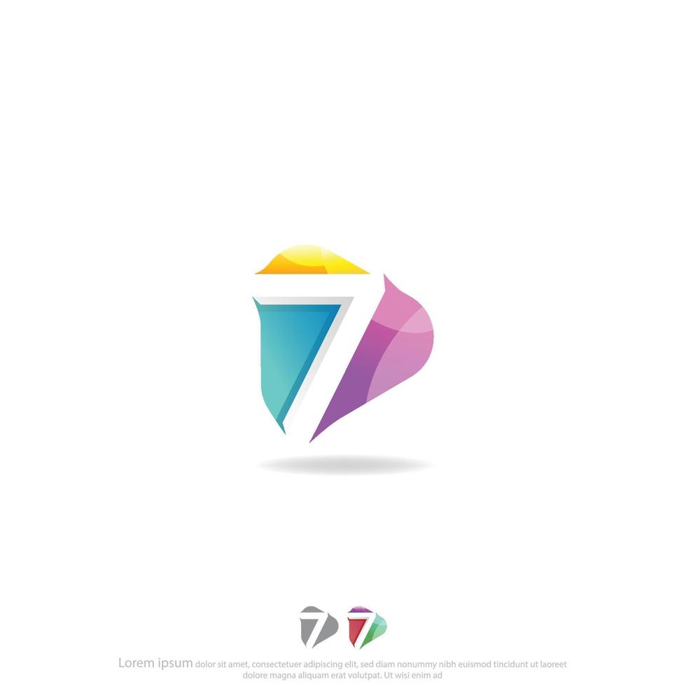 Play Button With Number Seven logo vector