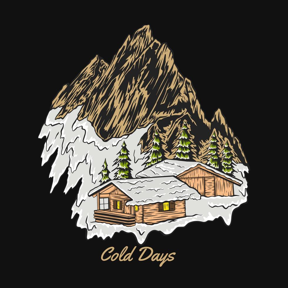 Mountain illustration artwork logo vector
