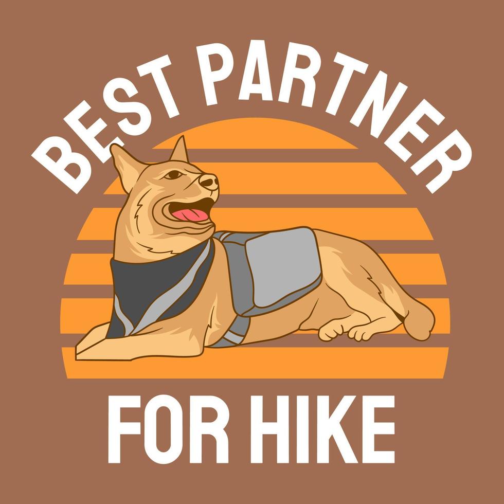 Best partner for hike, Hiking with my puppy t shirt design vector