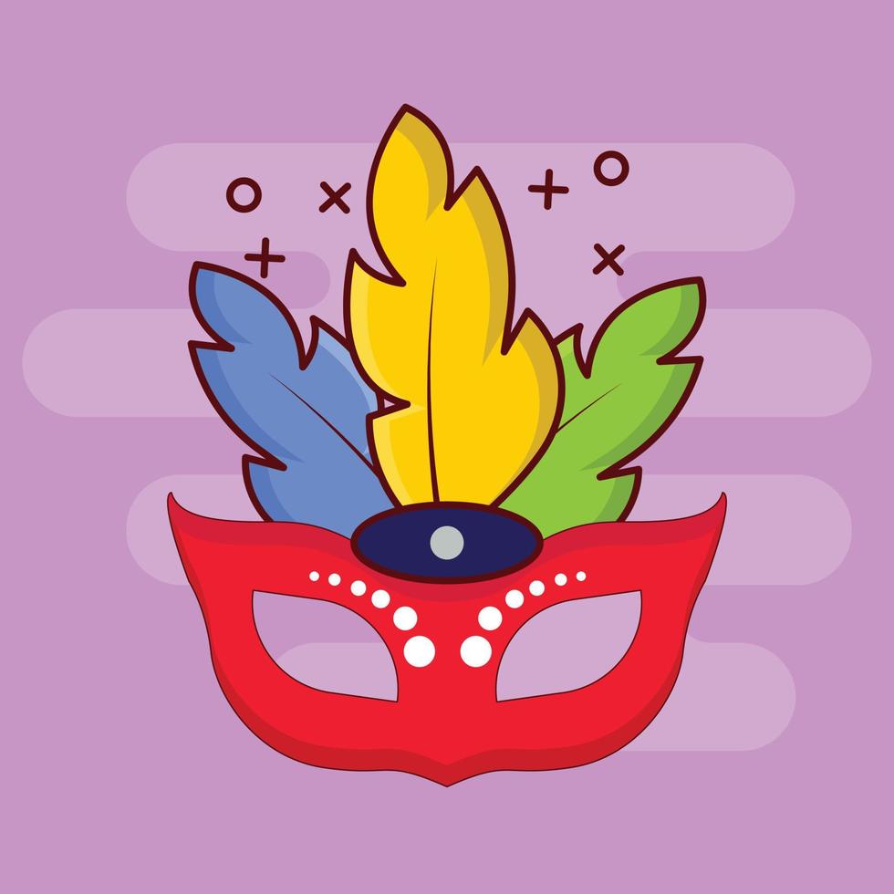 ilustración de vector de máscara de carnaval en un fondo. símbolos de calidad premium. iconos vectoriales para concepto y diseño gráfico.