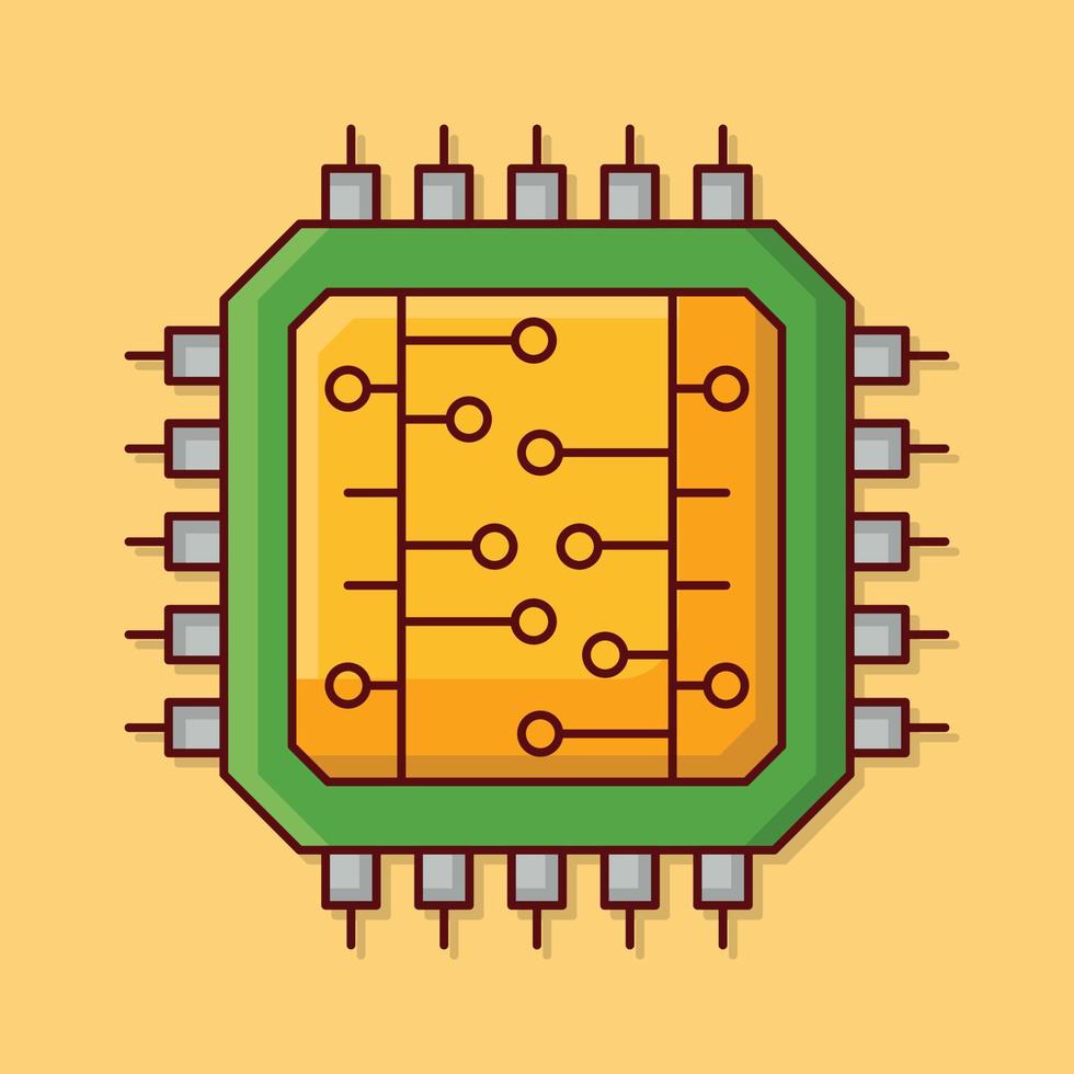 Ilustración de vector de chip en un fondo. Símbolos de calidad premium. iconos vectoriales para concepto y diseño gráfico.