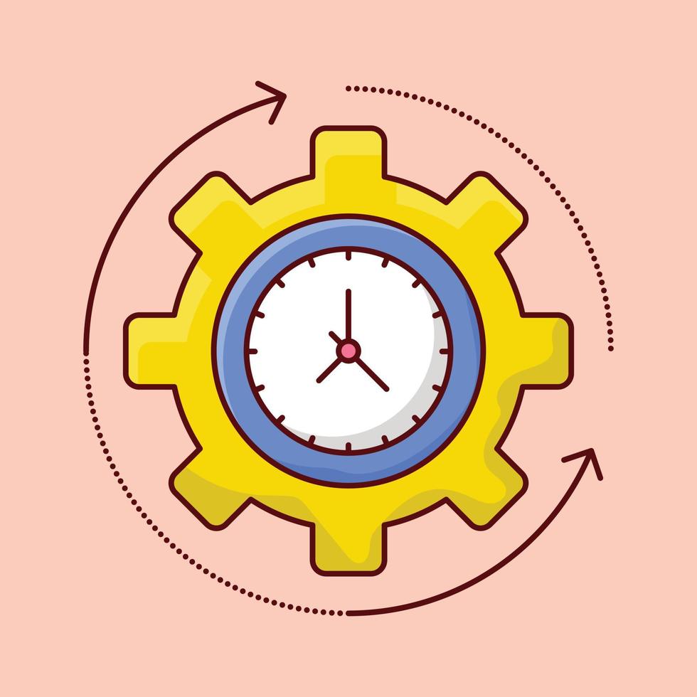 ilustración de vector de configuración de tiempo en un fondo. símbolos de calidad premium. iconos vectoriales para concepto y diseño gráfico.