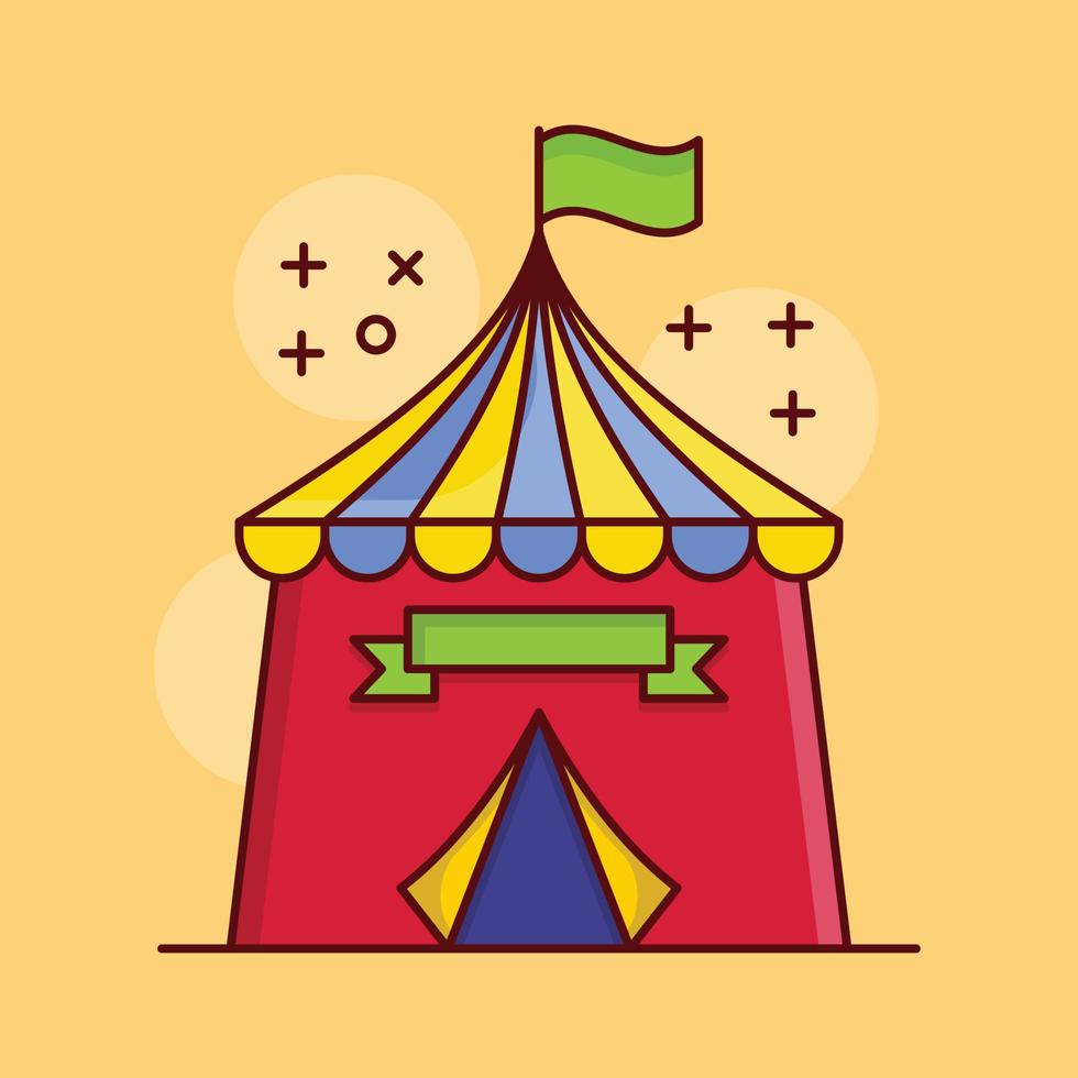 ilustración de vector de carpa de circo en un fondo. símbolos de calidad premium. iconos vectoriales para concepto y diseño gráfico.