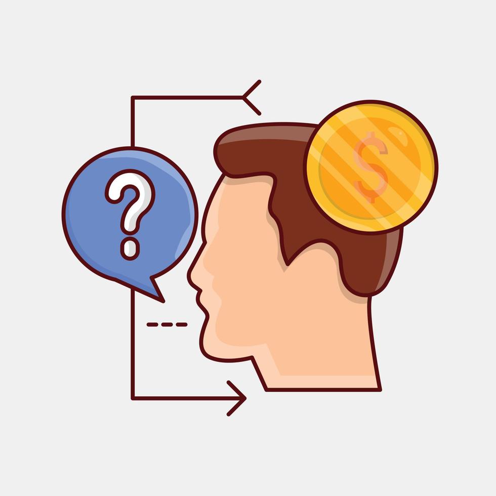 dollar mind vector illustration on a background.Premium quality symbols. vector icons for concept and graphic design.