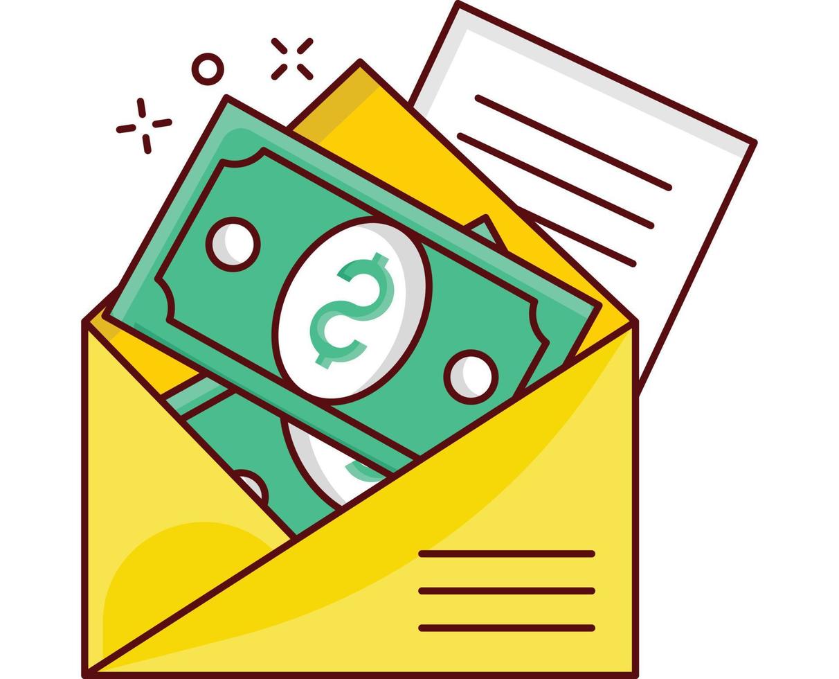 envelope money vector illustration on a background.Premium quality symbols. vector icons for concept and graphic design.