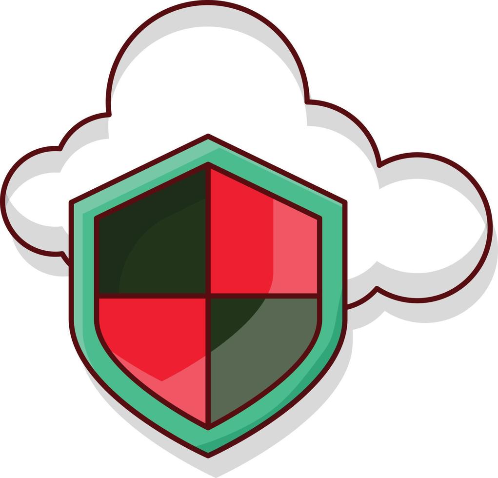 ilustración de vector de escudo de nube en un fondo. símbolos de calidad premium. iconos vectoriales para concepto y diseño gráfico.