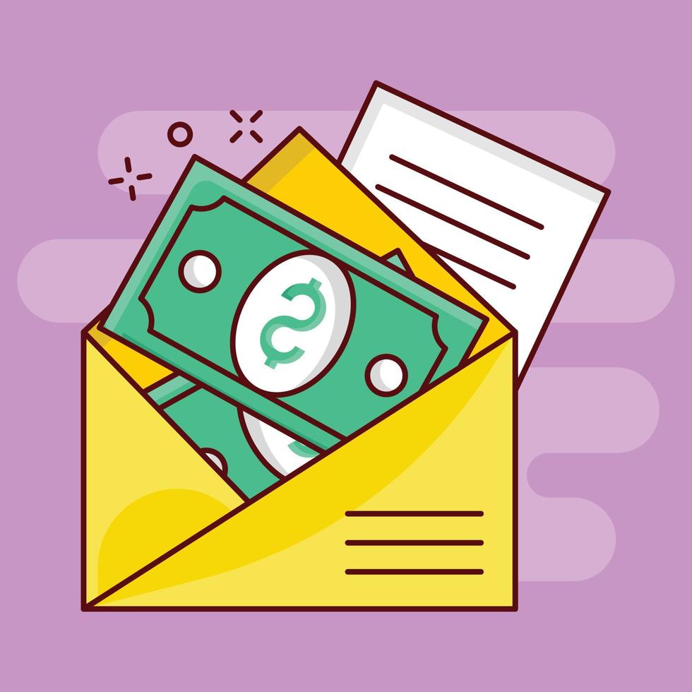 envelope money vector illustration on a background.Premium quality symbols. vector icons for concept and graphic design.