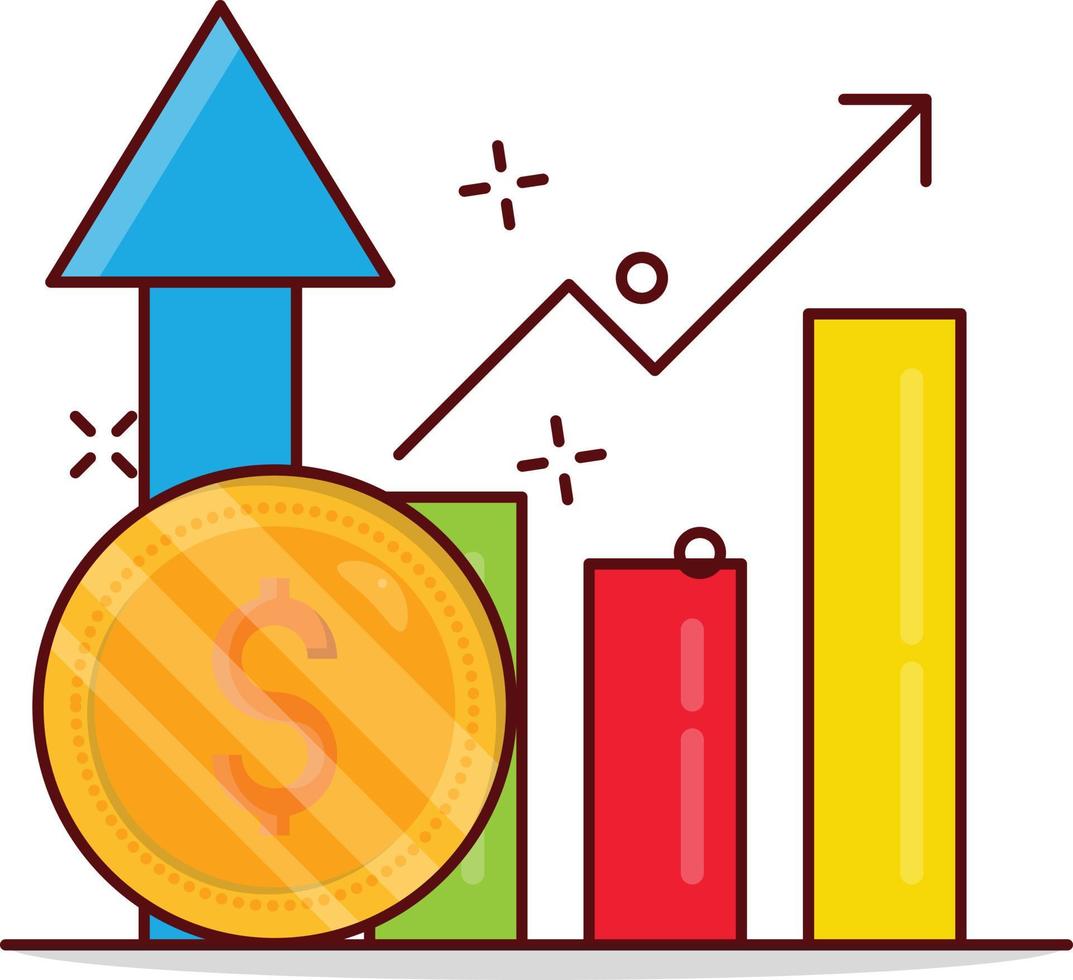 chart increase vector illustration on a background.Premium quality symbols. vector icons for concept and graphic design.