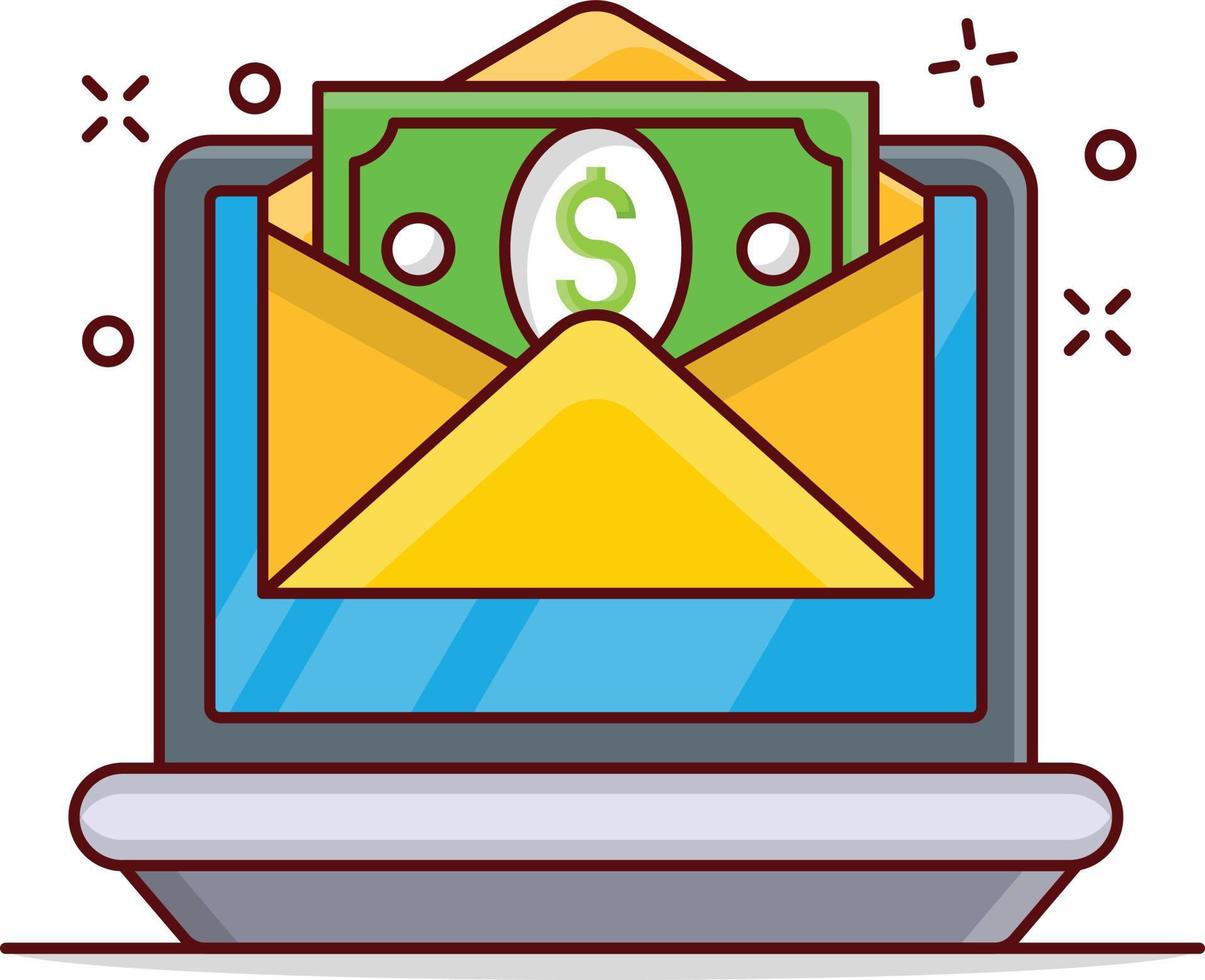 laptop mail vector illustration on a background.Premium quality symbols. vector icons for concept and graphic design.