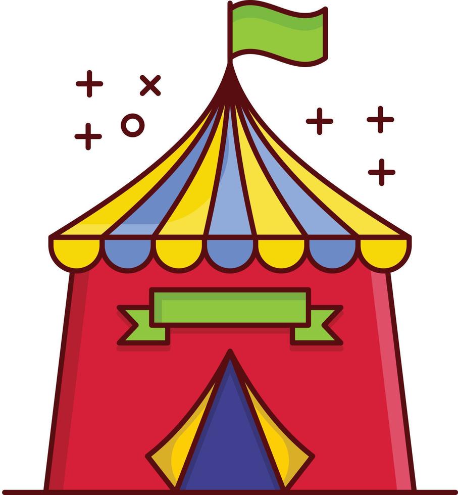 ilustración de vector de carpa de circo en un fondo. símbolos de calidad premium. iconos vectoriales para concepto y diseño gráfico.