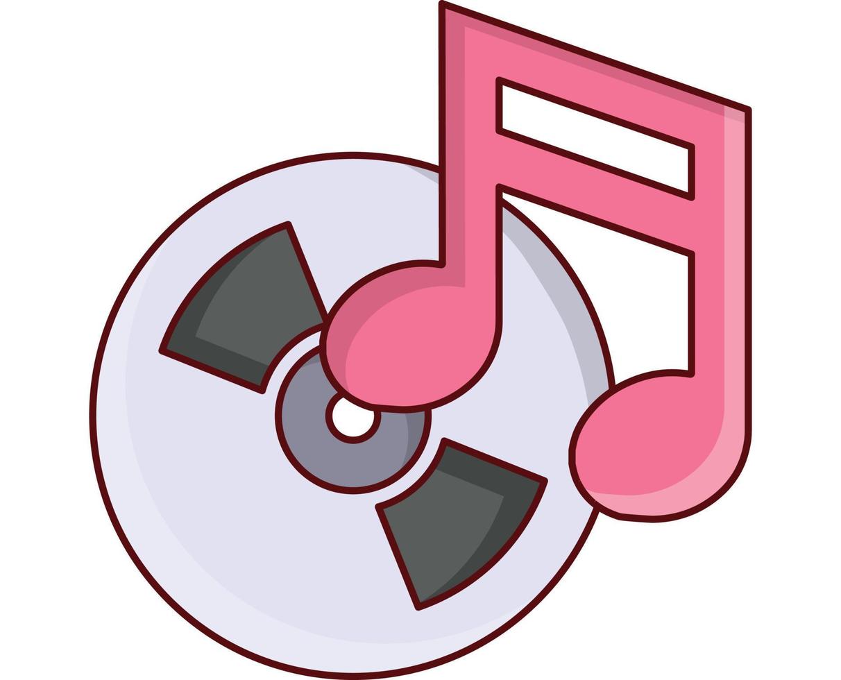 ilustración de vector de disco de música en un fondo. símbolos de calidad premium. iconos vectoriales para concepto y diseño gráfico.