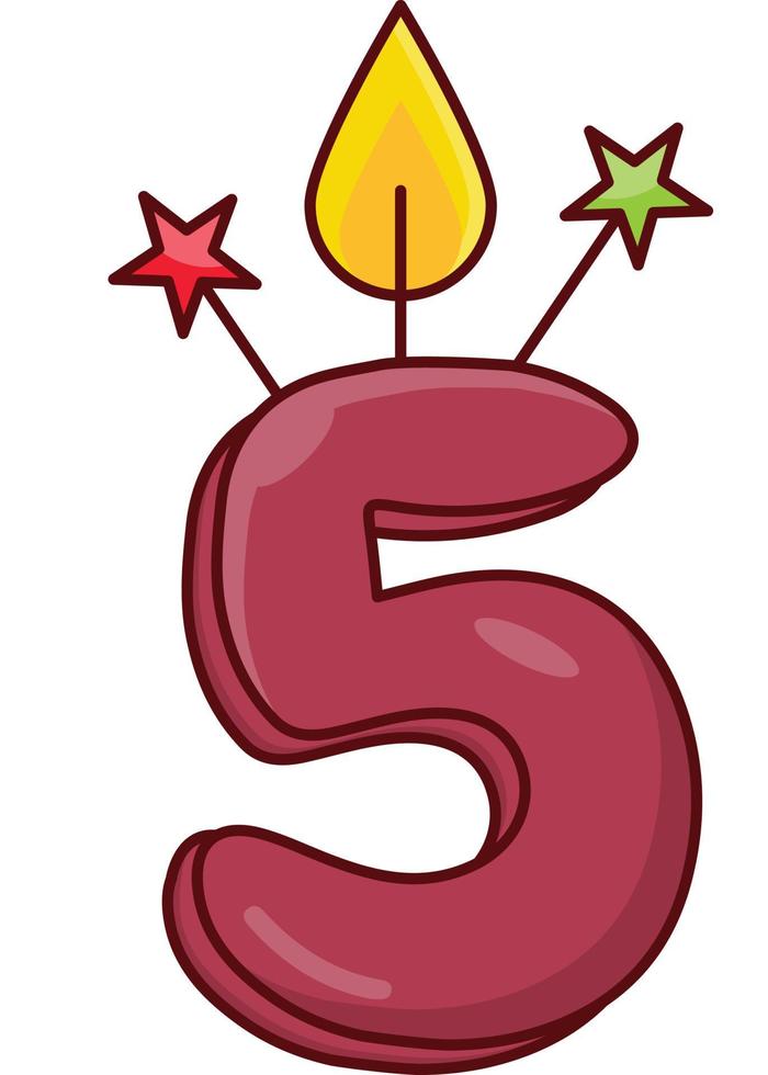 five years candle vector illustration on a background.Premium quality symbols. vector icons for concept and graphic design.