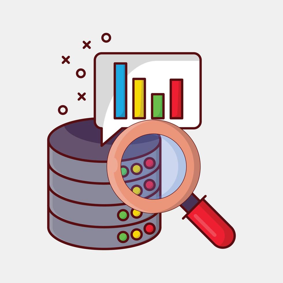 ilustración de vector de gráfico de base de datos en un fondo. símbolos de calidad premium. iconos vectoriales para concepto y diseño gráfico.