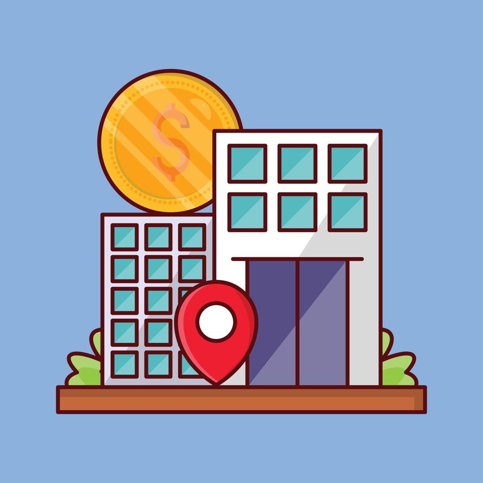 building location vector illustration on a background.Premium quality symbols. vector icons for concept and graphic design.