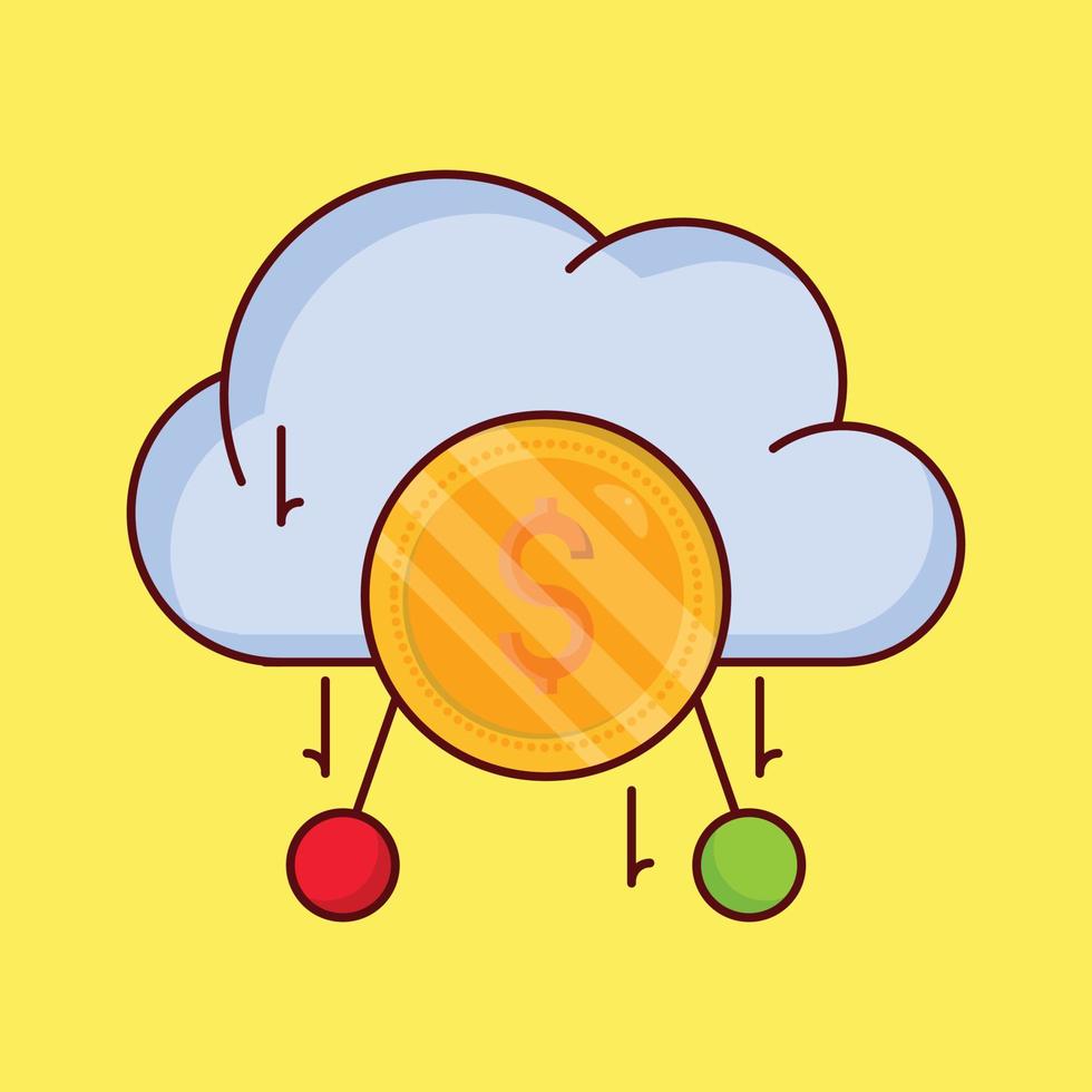 cloud dollar vector illustration on a background.Premium quality symbols. vector icons for concept and graphic design.
