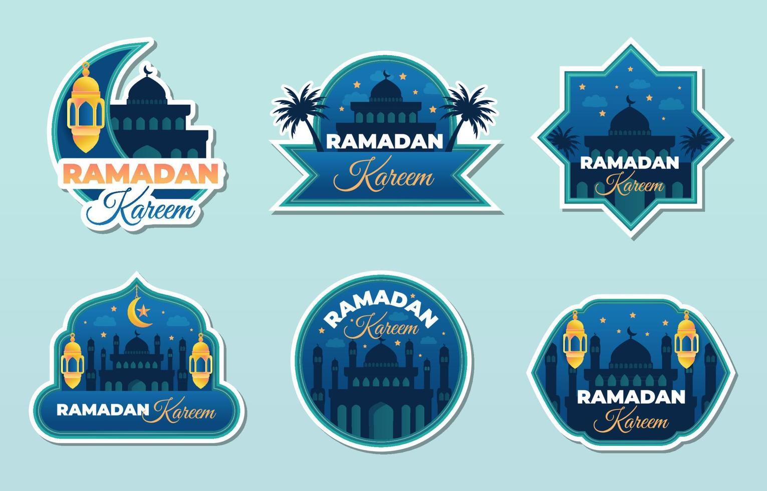Ramadan Sticker Set vector