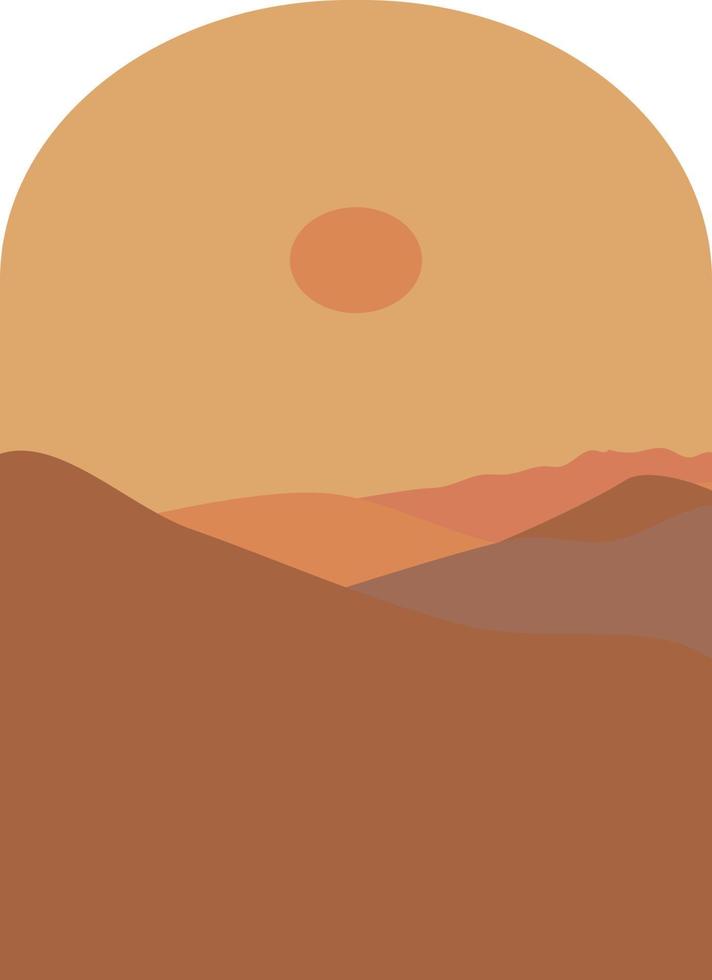 ilustración abstracta del paisaje boho vector